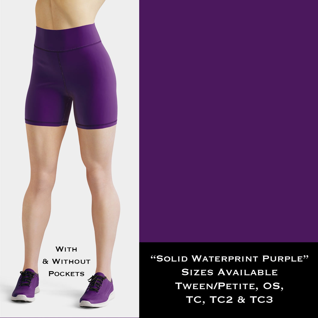 Solid PURPLE Yoga Shorts - Sunshine Styles Boutique