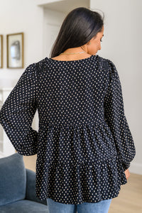 Tell Me I'm Yours Dot Print Tiered Blouse