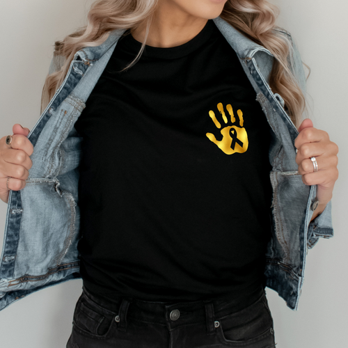 Hand on my heart childhood cancer adult version - Sunshine Styles Boutique