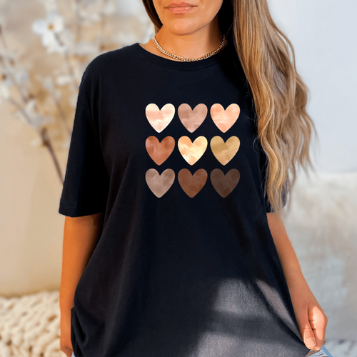 Neutral watercolor hearts - Sunshine Styles Boutique